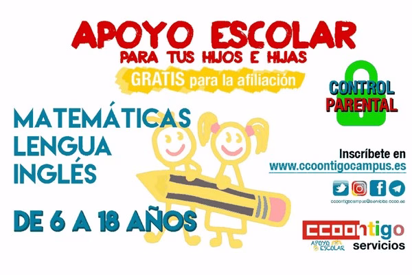 Apoyo escolar: un servicio exclusivo y gratuito para la afiliación de CCOO Servicios